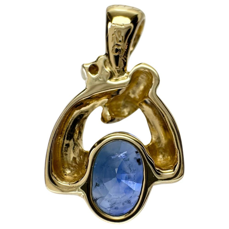 サファイア 1.26ct ダイヤモンド 0.18ct ペンダントトップ K18ゴールド 18金 2.9g レディース 【中古】【真子質店】【NN】 【MoMox】