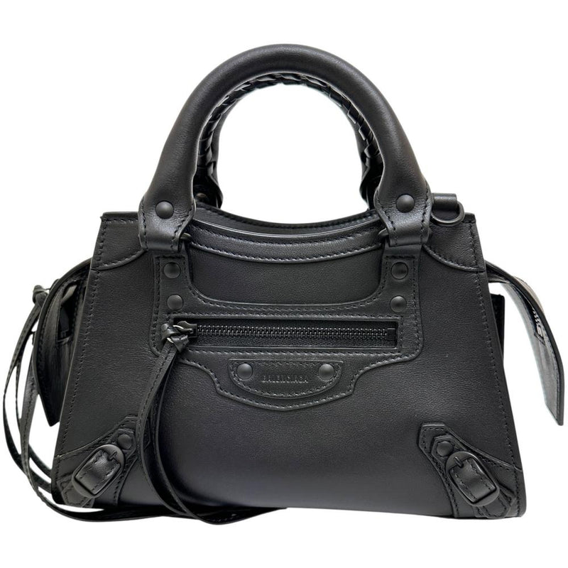 【BALENCIAGA/バレンシアガ】 ネオクラシック ミニ 638524 2WAY ハンドバッグ ショルダーバッグ レザー ブラック/ブラック金具 レディース【中古】【真子質店】【BL】 【IMaMox】