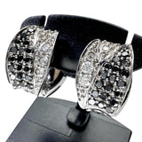ピアリング ダイヤモンド/ブラックダイヤモンド 計0.52×2ct シェル オニキス イヤリング K18WGホワイトゴールド 18金 7.6g レディース 【中古】【真子質店】【NN】 【SMaMo】