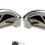 ピアリング ダイヤモンド/ブラックダイヤモンド 計0.52×2ct シェル オニキス イヤリング K18WGホワイトゴールド 18金 7.6g レディース 【中古】【真子質店】【NN】 【SMaMo】