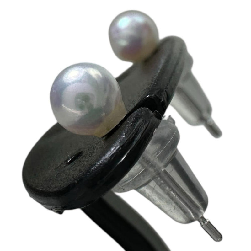 アコヤ真珠4mm ピアス K14WGホワイトゴールド 14金 0.3g レディース 【中古】【真子質店】【NN】 【TD】