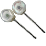 アコヤ真珠4mm ピアス K14WGホワイトゴールド 14金 0.3g レディース 【中古】【真子質店】【NN】 【TD】