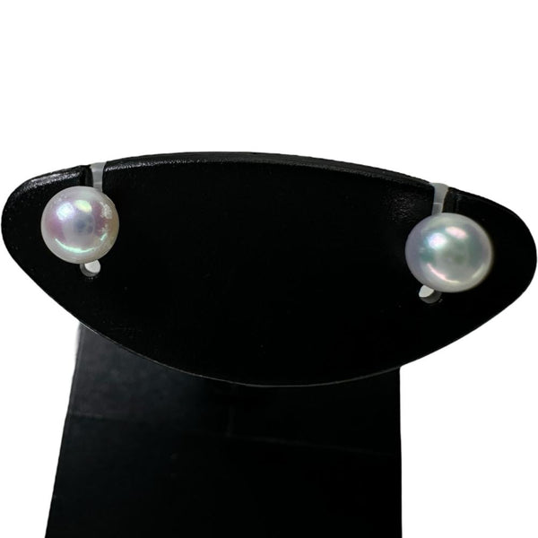 アコヤ真珠4mm ピアス K14WGホワイトゴールド 14金 0.3g レディース 【中古】【真子質店】【NN】 【TD】