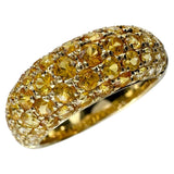 17号 イエローサファイア（カラーグラデーション） 2.59ct リング・指輪 K18ゴールド 18金 7.4g レディース 【中古】【真子質店】【NN】 【IxxI】