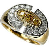 18号【POLA/ポーラ】 ダイヤモンド 0.32ct イエローダイヤモンド 0.13ct リング・指輪 K18ゴールド 18金/Pt900プラチナ 8.9g レディース 【中古】【真子質店】【NN】 【IIxx】