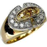 18号【POLA/ポーラ】 ダイヤモンド 0.32ct イエローダイヤモンド 0.13ct リング・指輪 K18ゴールド 18金/Pt900プラチナ 8.9g レディース 【中古】【真子質店】【NN】 【IIxx】