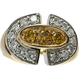 18号【POLA/ポーラ】 ダイヤモンド 0.32ct イエローダイヤモンド 0.13ct リング・指輪 K18ゴールド 18金/Pt900プラチナ 8.9g レディース 【中古】【真子質店】【NN】 【IIxx】