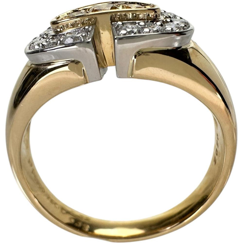 18号【POLA/ポーラ】 ダイヤモンド 0.32ct イエローダイヤモンド 0.13ct リング・指輪 K18ゴールド 18金/Pt900プラチナ 8.9g レディース 【中古】【真子質店】【NN】 【IIxx】