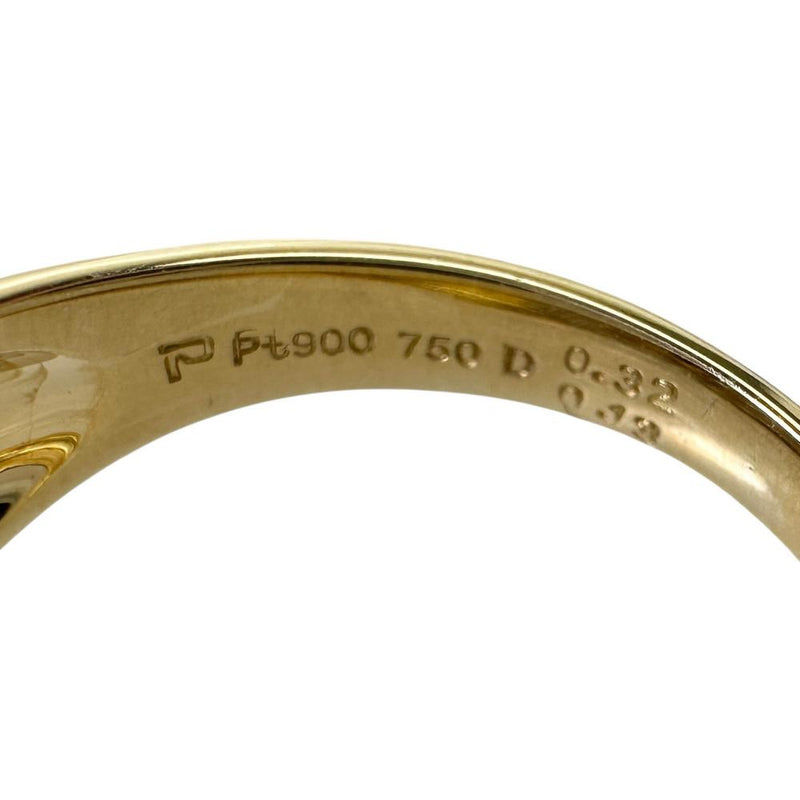 18号【POLA/ポーラ】 ダイヤモンド 0.32ct イエローダイヤモンド 0.13ct リング・指輪 K18ゴールド 18金/Pt900プラチナ 8.9g レディース 【中古】【真子質店】【NN】 【IIxx】