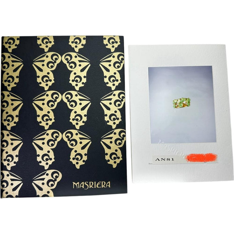 13号【MASRIERA/マリエラ】 エマイユ 七宝細工 クローバーモチーフ ダイヤモンド リング・指輪 K18ゴールド 18金 8.5g レディース 【中古】【真子質店】【BL】 【ISMoMi】