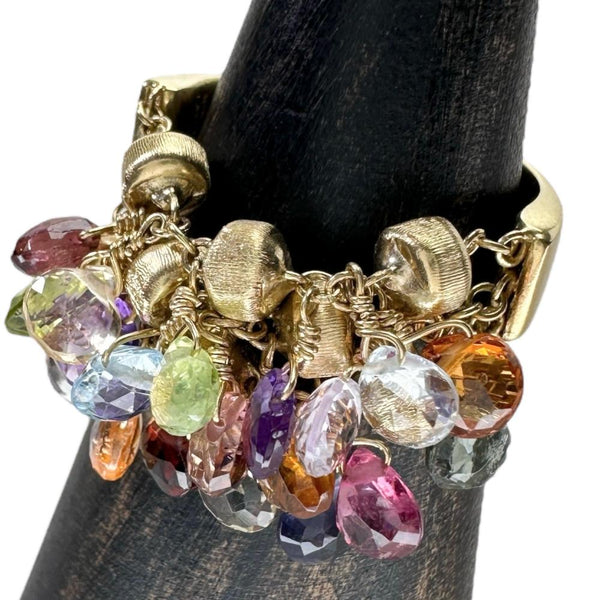 17号【Marco Bicego/マルコビチェゴ】 パラダイス マルチストーン リング・指輪 K18ゴールド 18金 9.0g レディース 【中古】【真子質店】【BL】 【IMoDx】