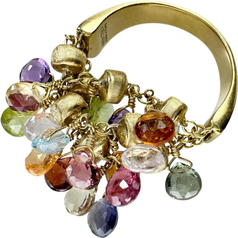 17号【Marco Bicego/マルコビチェゴ】 パラダイス マルチストーン リング・指輪 K18ゴールド 18金 9.0g レディース 【中古】【真子質店】【BL】 【IMoDx】