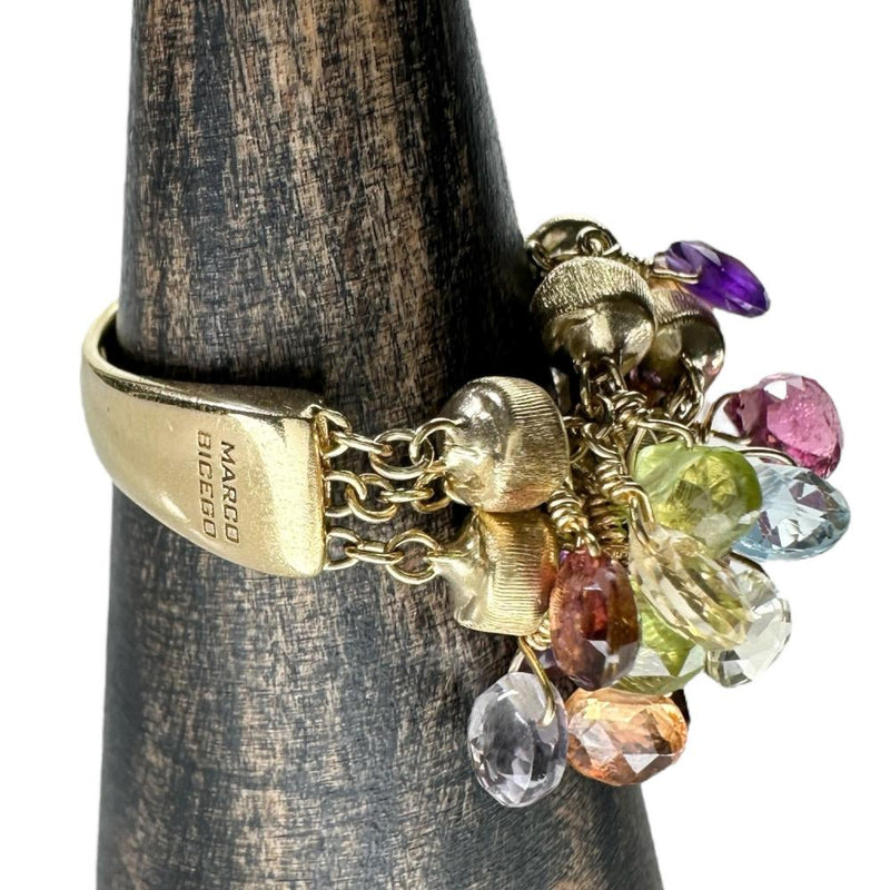 17号【Marco Bicego/マルコビチェゴ】 パラダイス マルチストーン リング・指輪 K18ゴールド 18金 9.0g レディース 【中古】【真子質店】【BL】 【IMoDx】