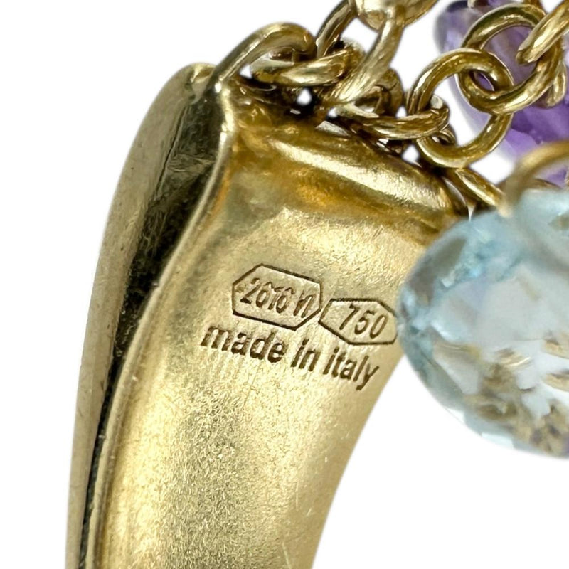 17号【Marco Bicego/マルコビチェゴ】 パラダイス マルチストーン リング・指輪 K18ゴールド 18金 9.0g レディース 【中古】【真子質店】【BL】 【IMoDx】