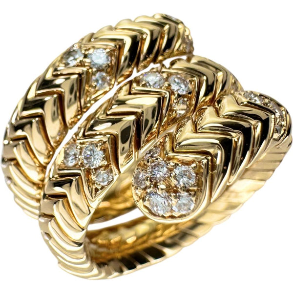 13号【BVLGARI/ブルガリ】 トゥボガス　スピガ ダイヤモンド リング・指輪 K18ゴールド 18金 20.6g レディース 【中古】【真子質店】【GD】 【IIMiMix】