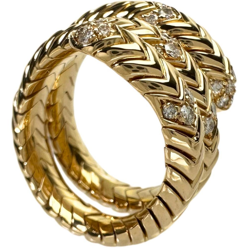 13号【BVLGARI/ブルガリ】 トゥボガス　スピガ ダイヤモンド リング・指輪 K18ゴールド 18金 20.6g レディース 【中古】【真子質店】【GD】 【IIMiMix】