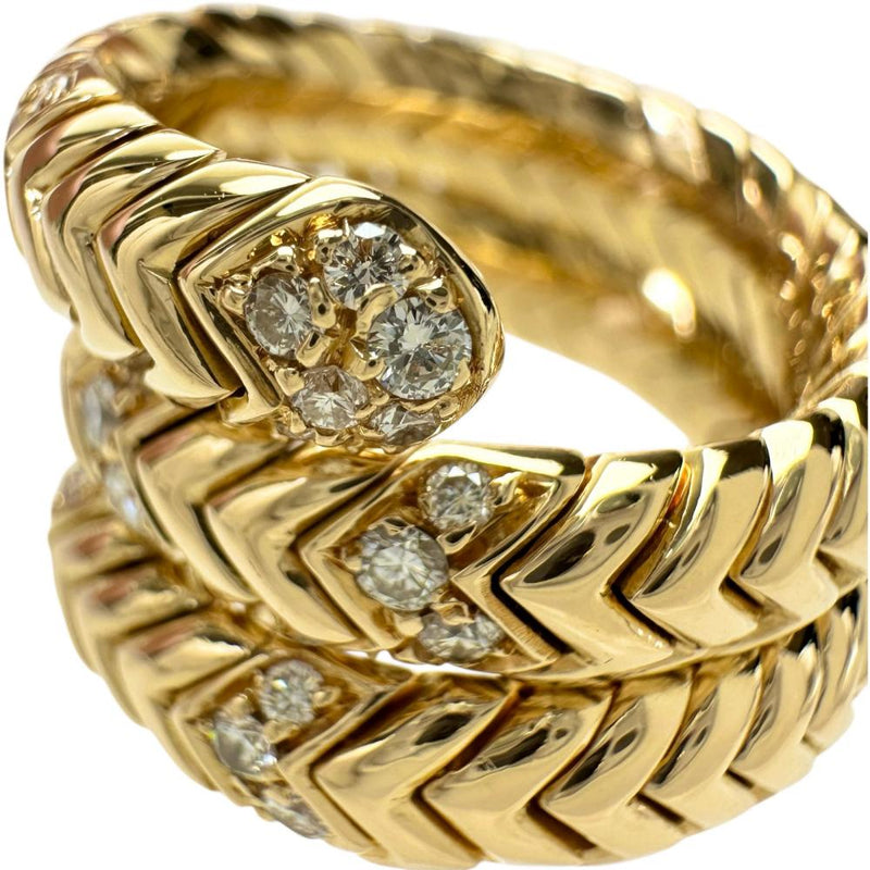 13号【BVLGARI/ブルガリ】 トゥボガス　スピガ ダイヤモンド リング・指輪 K18ゴールド 18金 20.6g レディース 【中古】【真子質店】【GD】 【IIMiMix】
