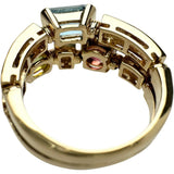 13号【BVLGARI/ブルガリ】 アレグラ ブルートパーズ/ペリドット/ガーネット ダイヤモンド リング・指輪 K18ゴールド 18金 8.2g レディース 【中古】【真子質店】【GD】 【MaMiMox】