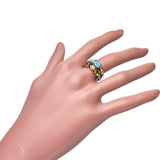 13号【BVLGARI/ブルガリ】 アレグラ ブルートパーズ/ペリドット/ガーネット ダイヤモンド リング・指輪 K18ゴールド 18金 8.2g レディース 【中古】【真子質店】【GD】 【MaMiMox】