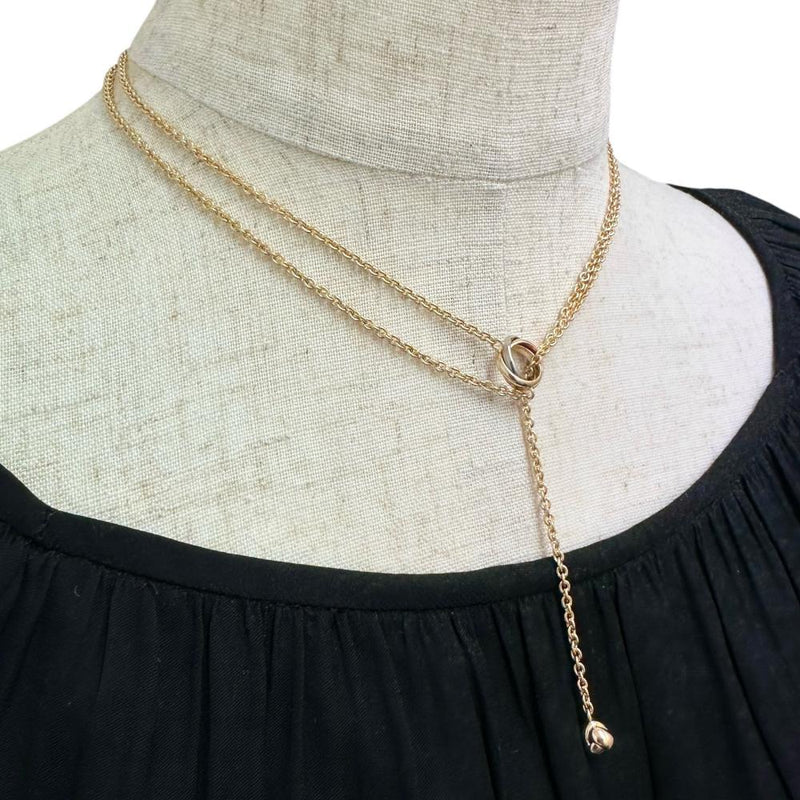 【CARTIER/カルティエ】 ネックレス ベビートリニティ パンピーユ K18YGイエローゴールド 18金/K18PGピンクゴールド 18金/K18ＷGホワイトゴールド/18金 17.6g 37.5cm レディース 【中古】【真子質店】【GD】 【TMaYMo】
