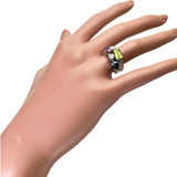 10号【BVLGARI/ブルガリ】 アレグラ ペリドット/ブルートパーズ/ガーネット ダイヤモンド リング・指輪 K18WGホワイトゴールド 18金 7.5g レディース 【中古】【真子質店】【GD】 【MaMiMox】