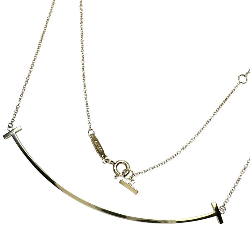 【TIFFANY&Co./ティファニー】 ネックレス Tスマイル ラージ K18ゴールド 18金 3.7g 46.0cm レディース 【中古】【真子質店】【GD】 【IMaTx】