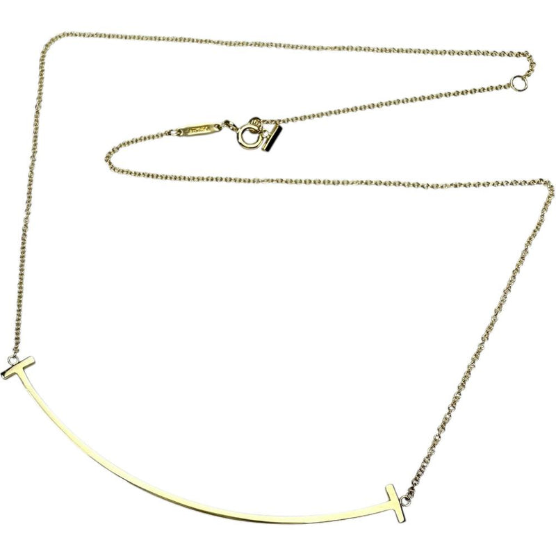 【TIFFANY&Co./ティファニー】 ネックレス Tスマイル ラージ K18ゴールド 18金 3.7g 46.0cm レディース 【中古】【真子質店】【GD】 【IMaTx】