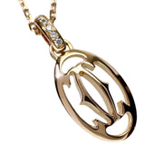【CARTIER/カルティエ】 ロゴ ダイヤモンド 5P ネックレス K18PGピンクゴールド 18金 4.1g 41.0cm レディース 【中古】【真子質店】【GD】 【IMiKx】