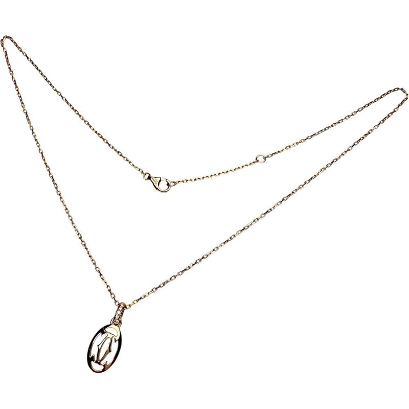【CARTIER/カルティエ】 ロゴ ダイヤモンド 5P ネックレス K18PGピンクゴールド 18金 4.1g 41.0cm レディース 【中古】【真子質店】【GD】 【IMiKx】