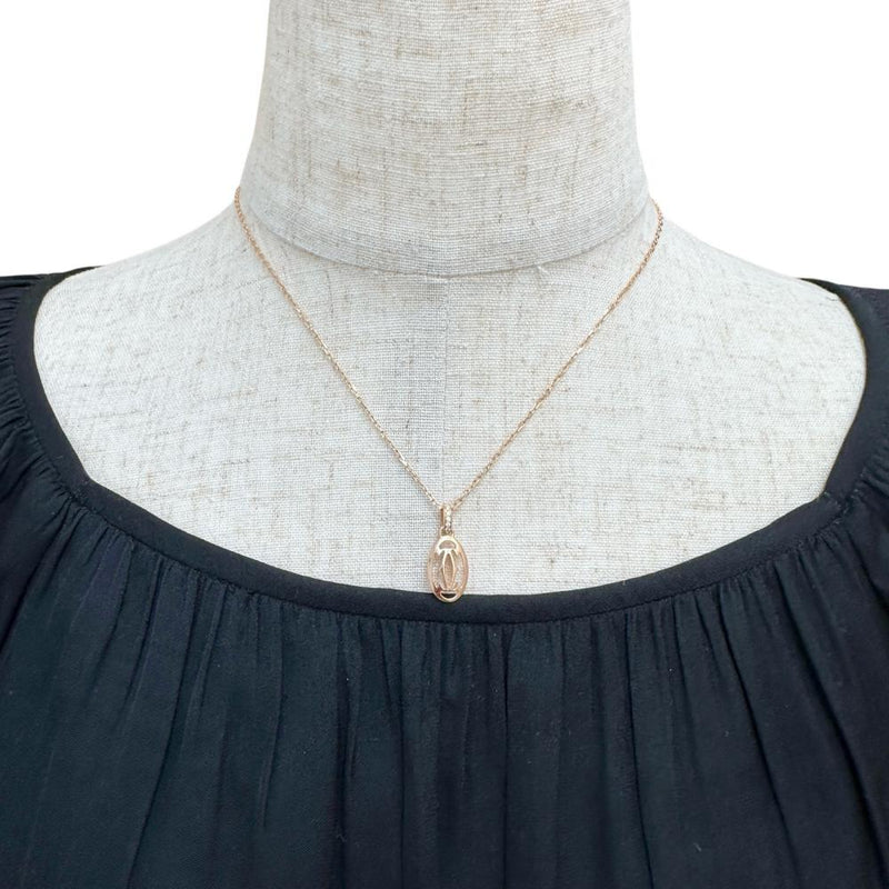 【CARTIER/カルティエ】 ロゴ ダイヤモンド 5P ネックレス K18PGピンクゴールド 18金 4.1g 41.0cm レディース 【中古】【真子質店】【GD】 【IMiKx】