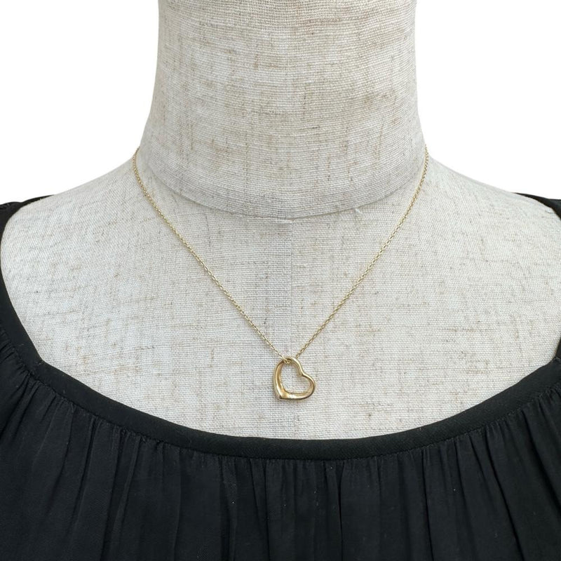 【TIFFANY&Co./ティファニー】 ネックレス オープンハート K18ゴールド 18金 3.5g 39.5cm レディース 【中古】【真子質店】【GD】 【MoTMi】