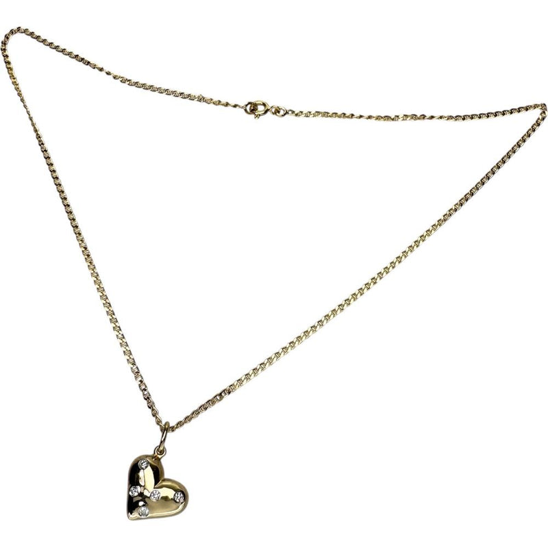 【TIFFANY&Co./ティファニー】 社外チェーン ダイヤモンド 5P ネックレス ドッツハート K18ゴールド 18金/Pt950プラチナ 10.0g 40.0cm レディース 【中古】【真子質店】【GD】 【IDKD】