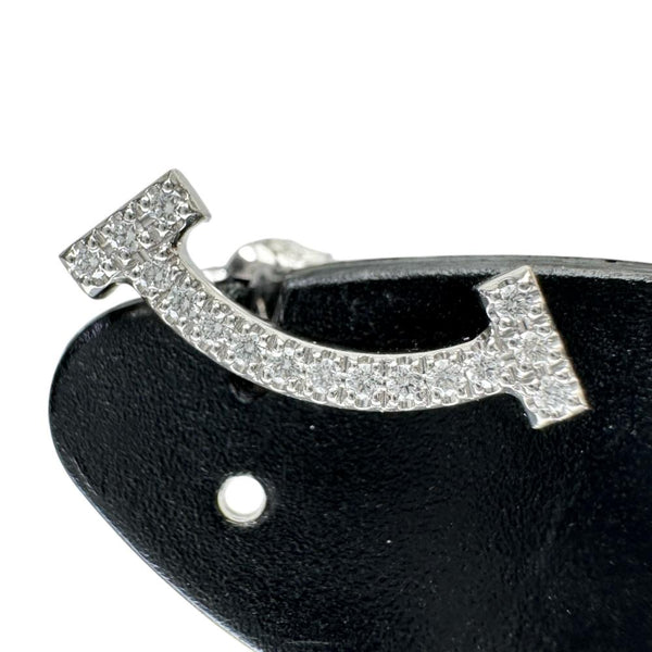 【TIFFANY&Co./ティファニー】 ダイヤモンド ピアス Tスマイル ミニ K18WGホワイトゴールド 18金 1.7g レディース 【中古】【真子質店】【GD】 【IMoDx】