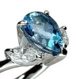 12号 サンタマリアカラーアクアマリン 1.25ct ダイヤモンド 0.32ct リング・指輪 Pt900プラチナ 5.6g レディース 【中古】【真子質店】【NN】 【IxDMo】