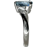 12号 サンタマリアカラーアクアマリン 1.25ct ダイヤモンド 0.32ct リング・指輪 Pt900プラチナ 5.6g レディース 【中古】【真子質店】【NN】 【IxDMo】