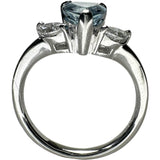 12号 サンタマリアカラーアクアマリン 1.25ct ダイヤモンド 0.32ct リング・指輪 Pt900プラチナ 5.6g レディース 【中古】【真子質店】【NN】 【IxDMo】