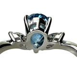 12号 サンタマリアカラーアクアマリン 1.25ct ダイヤモンド 0.32ct リング・指輪 Pt900プラチナ 5.6g レディース 【中古】【真子質店】【NN】 【IxDMo】