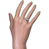 12号 サンタマリアカラーアクアマリン 1.25ct ダイヤモンド 0.32ct リング・指輪 Pt900プラチナ 5.6g レディース 【中古】【真子質店】【NN】 【IxDMo】
