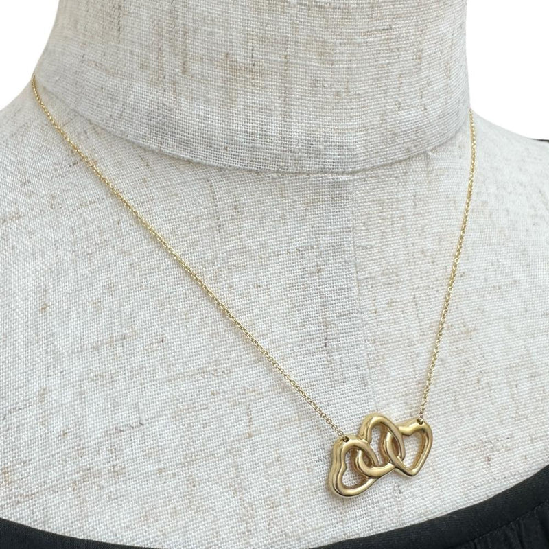【TIFFANY&Co./ティファニー】 トリプルハート ネックレス K18ゴールド 18金 6.3g 40.5cm レディース 【中古】【真子質店】【GD】 【SxT】