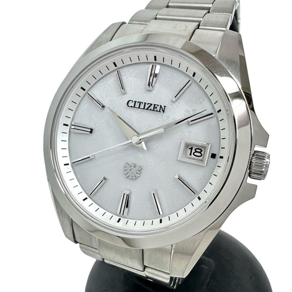 【CITIZEN/シチズン】 ザ・シチズン AQ4060-50W 300本限定 エコドライブ 腕時計 ステンレススチール ソーラー 模様入りホワイトシェル文字盤 メンズ 【中古】【真子質店】【GD】 【IMaMox】