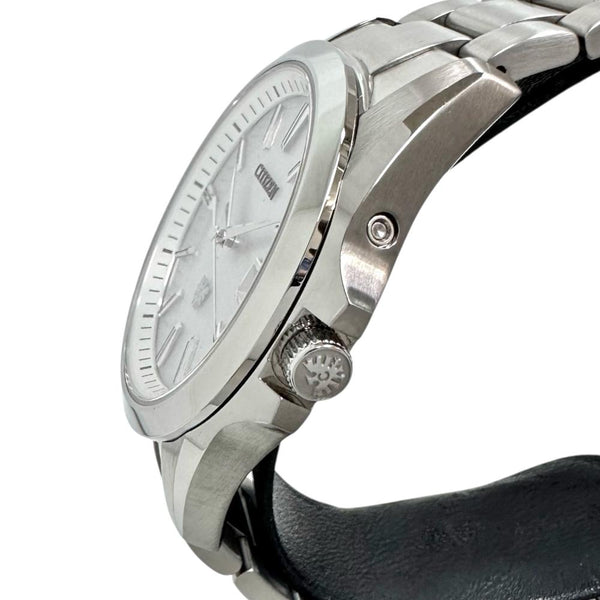 【CITIZEN/シチズン】 ザ・シチズン AQ4060-50W 300本限定 エコドライブ 腕時計 ステンレススチール ソーラー 模様入りホワイトシェル文字盤 メンズ 【中古】【真子質店】【GD】 【IMaMox】