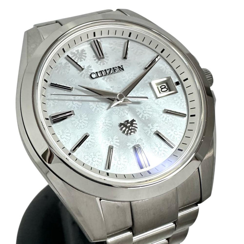 【CITIZEN/シチズン】 ザ・シチズン AQ4060-50W 300本限定 エコドライブ 腕時計 ステンレススチール ソーラー 模様入りホワイトシェル文字盤 メンズ 【中古】【真子質店】【GD】 【IMaMox】