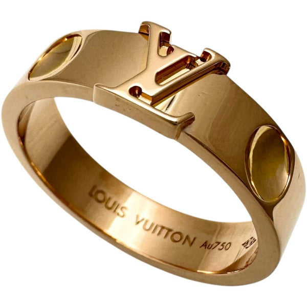 17号【LOUIS VUITTON/ルイ・ヴィトン】 アンプラントLV バーグ　メンズOK リング・指輪 K18ゴールド 18金 6.5g Q9K96K 57 レディース 【中古】【真子質店】【GD】 【IIII】