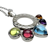 【BVLGARI/ブルガリ】 アレグラ マルチカラーストーン ネックレス K18WGホワイトゴールド 18金 15.4g 41.0cm レディース 【中古】【真子質店】【GD】 【TMiSMa】