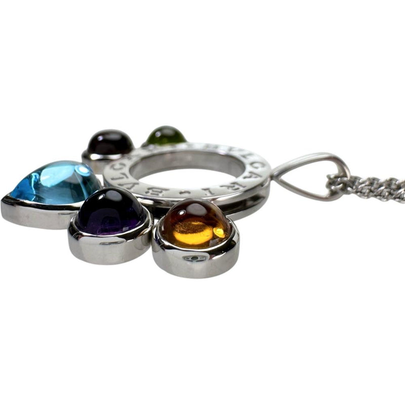 【BVLGARI/ブルガリ】 アレグラ マルチカラーストーン ネックレス K18WGホワイトゴールド 18金 15.4g 41.0cm レディース 【中古】【真子質店】【GD】 【TMiSMa】