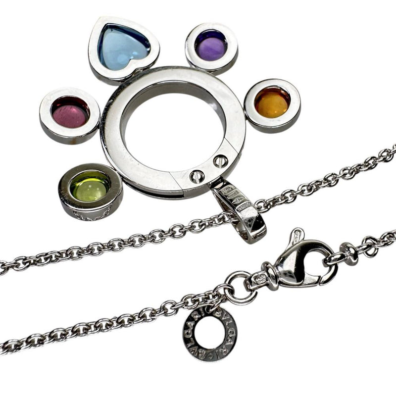 【BVLGARI/ブルガリ】 アレグラ マルチカラーストーン ネックレス K18WGホワイトゴールド 18金 15.4g 41.0cm レディース 【中古】【真子質店】【GD】 【TMiSMa】