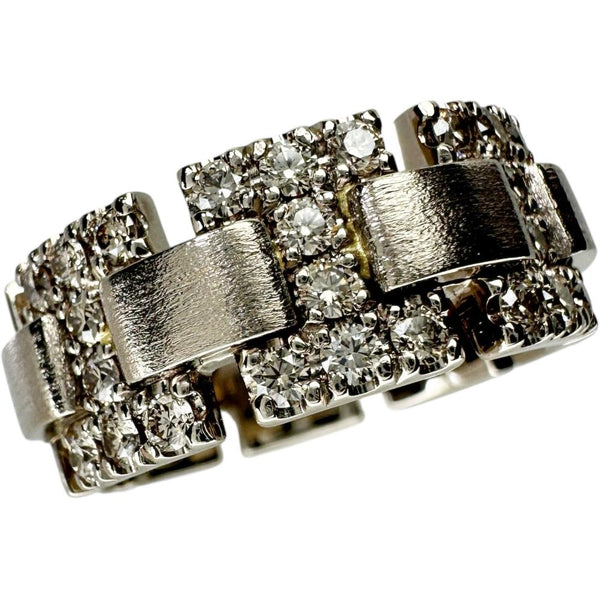 20号【KASHIKEY/カシケイ】 幅広リング メンズOK ダイヤモンド 0.90ct リング・指輪 K18ゴールド 18金/（ブラウンゴールド） 15.2g レディース 【中古】【真子質店】【GD】 【TxTD】