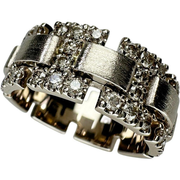 20号【KASHIKEY/カシケイ】 幅広リング メンズOK ダイヤモンド 0.90ct リング・指輪 K18ゴールド 18金/（ブラウンゴールド） 15.2g レディース 【中古】【真子質店】【GD】 【TxTD】