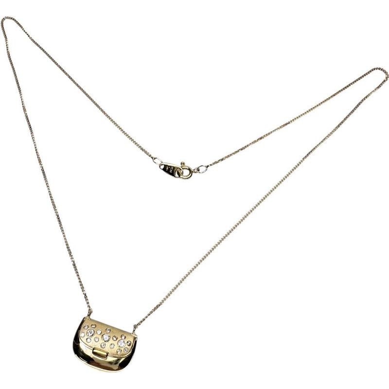 【UNOAERRE/ウノアエレ】 バッグデザイン ダイヤモンド 計0.24ct ネックレス K18ゴールド 18金 5.5g 41.0cm レディース 【中古】【真子質店】【GD】 【KST】