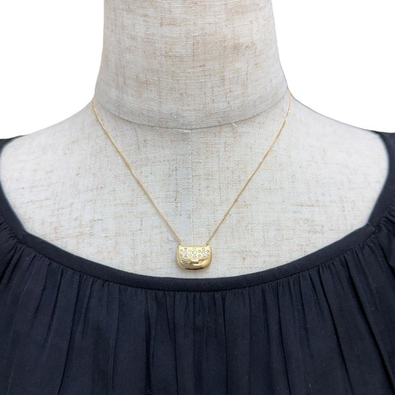【UNOAERRE/ウノアエレ】 バッグデザイン ダイヤモンド 計0.24ct ネックレス K18ゴールド 18金 5.5g 41.0cm レディース 【中古】【真子質店】【GD】 【KST】